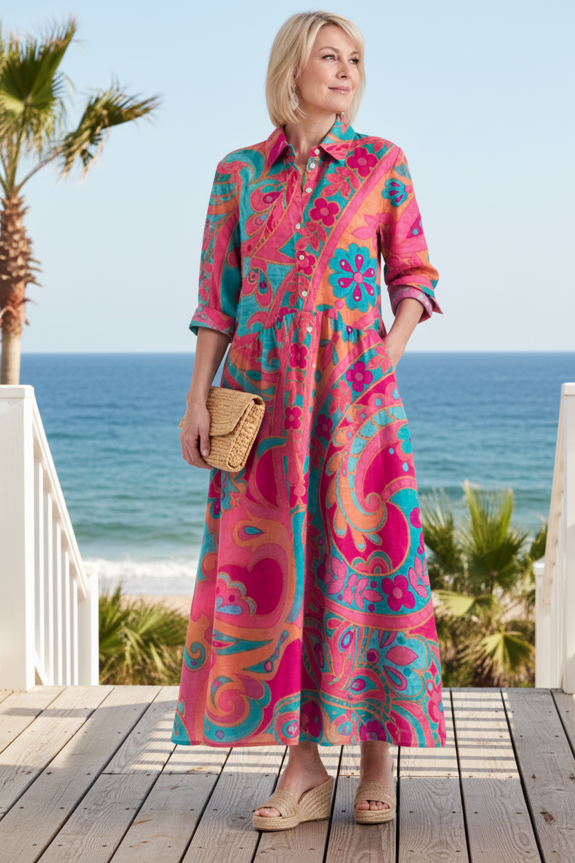 Printed Midi Dress