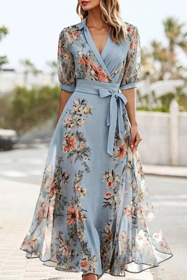 Elegant Floral Summer Midi Dress