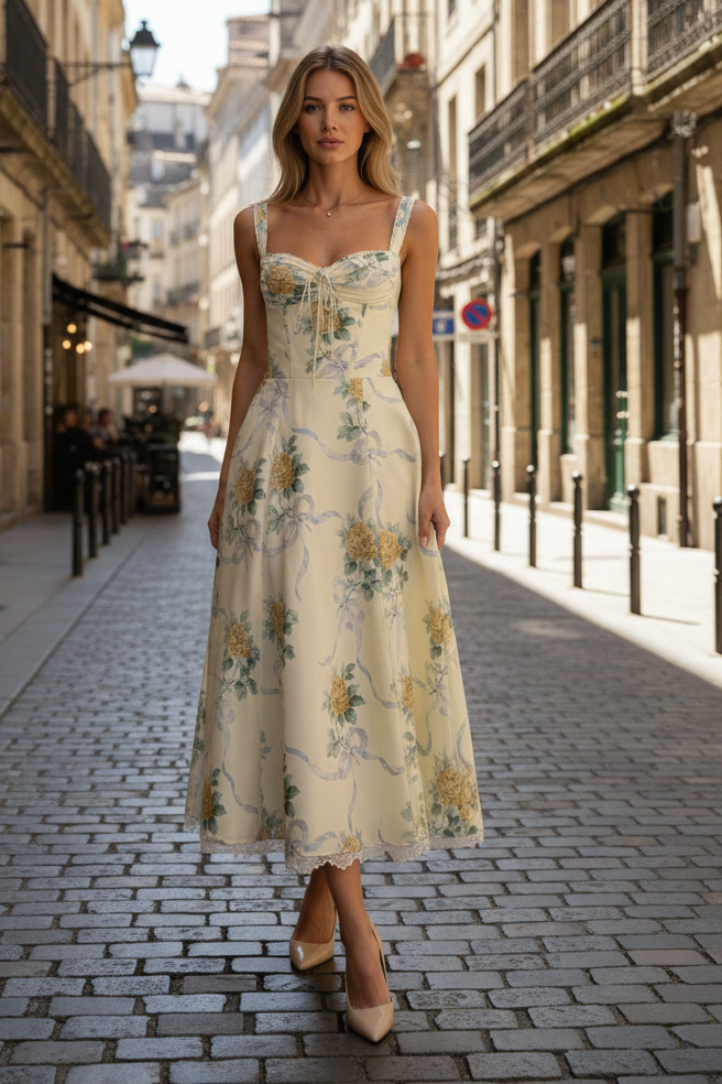 Soft Corset Midi Dress