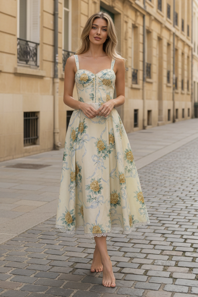 Soft Corset Midi Dress