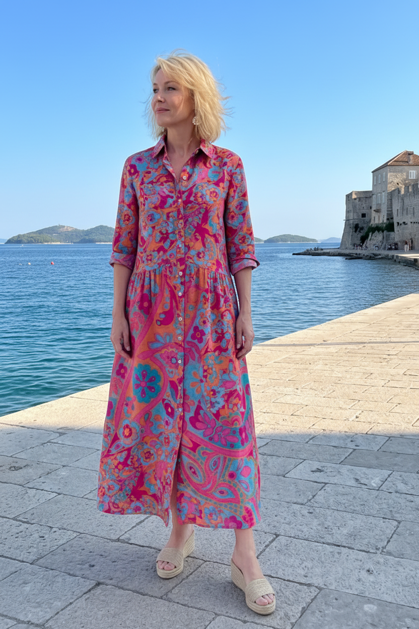 Printed Midi Dress
