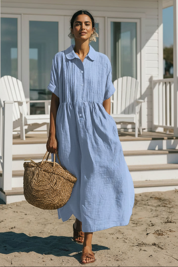 Button-Down Midi Shirt Dress