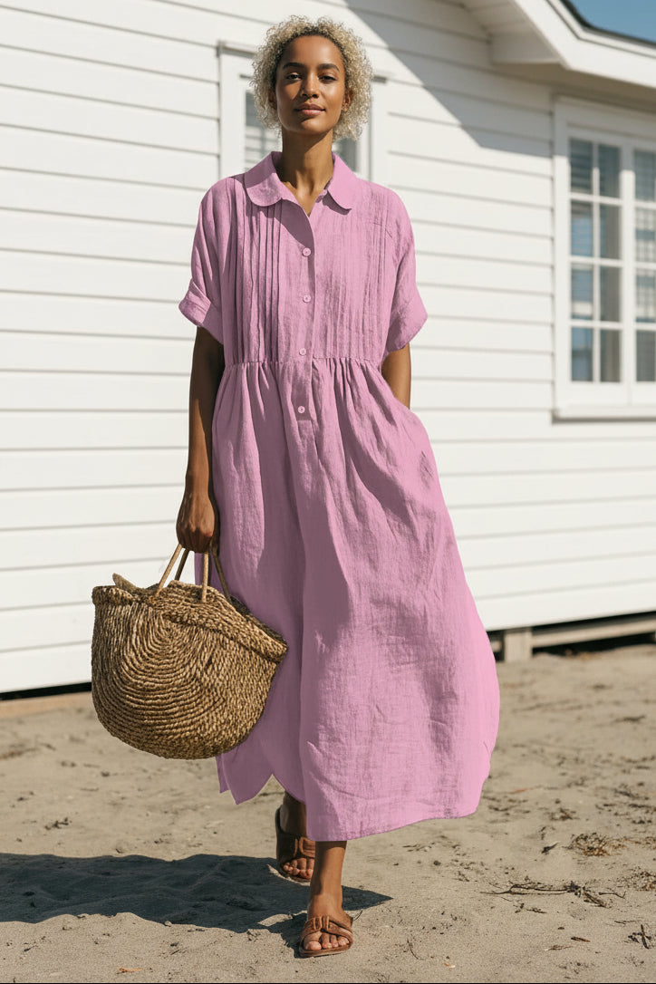 Button-Down Midi Shirt Dress