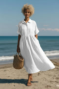 Button-Down Midi Shirt Dress
