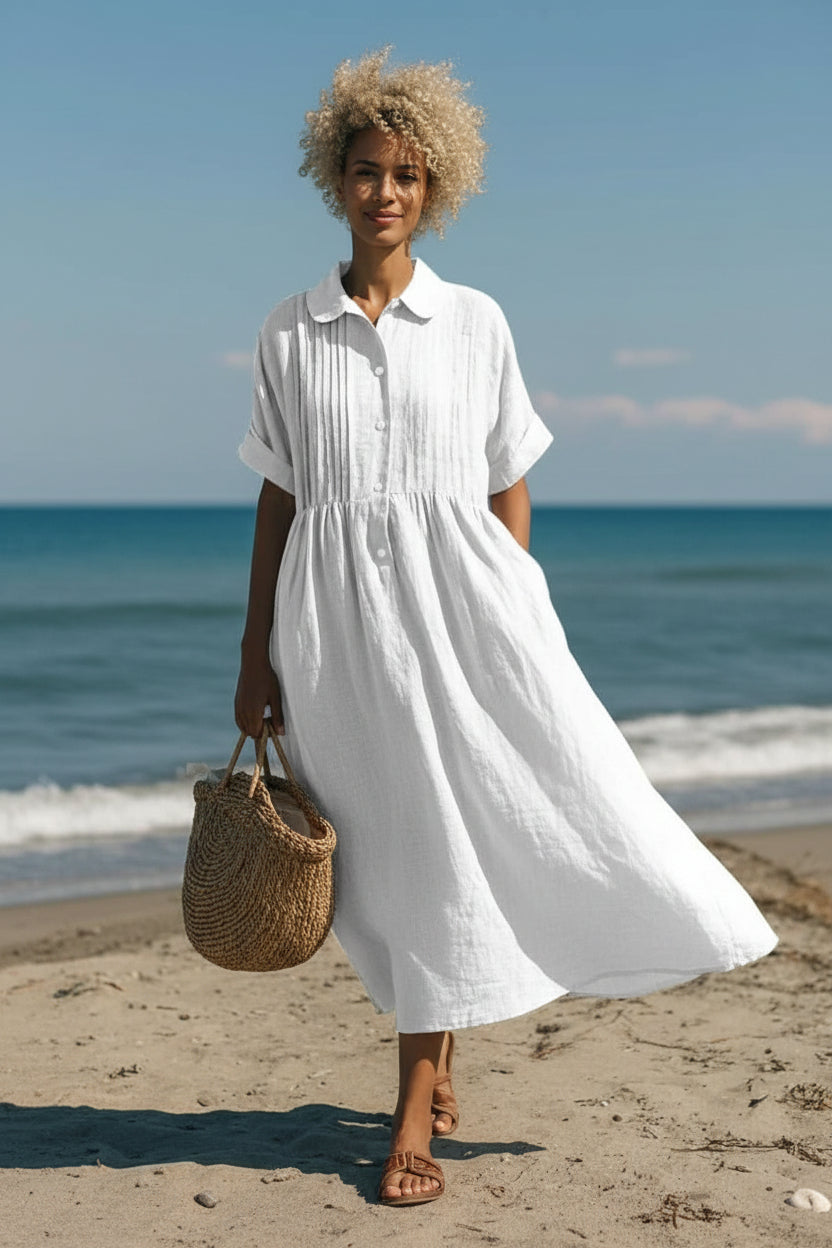 Button-Down Midi Shirt Dress